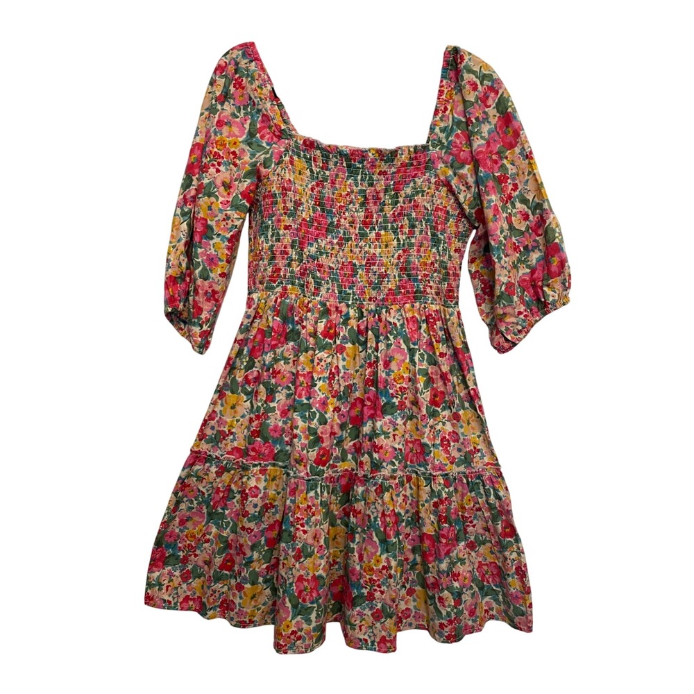 Kings Road‎ Pink Floral Smocked Summer Dress Size XL